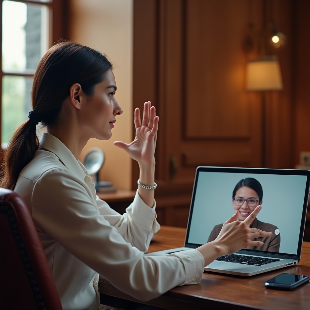 Freelancerka během online schůzky s klientem vysvětluje rozsah projektu